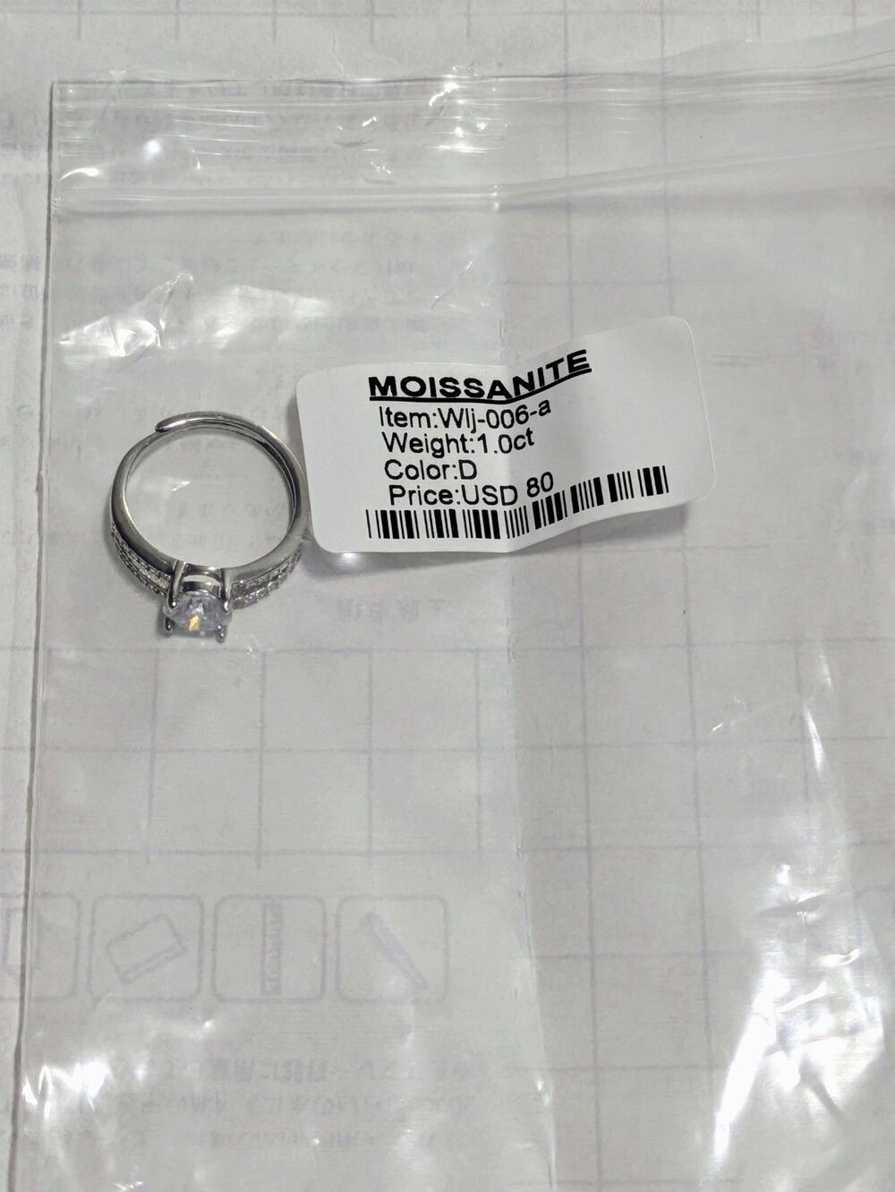 Brand New Womens 925 Silver (With Stamp) 1Ctw Moissanite Adjustable Size 6 Ring - Picture 5 of 8